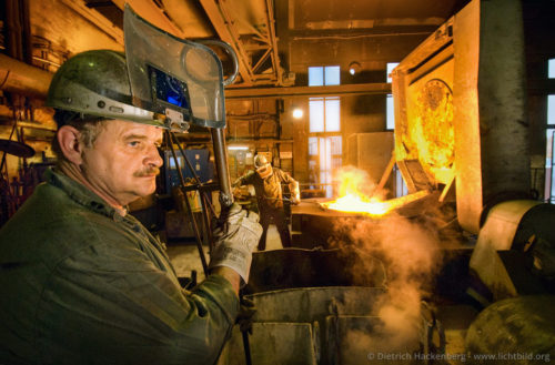 Stahlkocher - Ofenmannschaft Stahlwerk - Foto © Dietrich Hackenberg