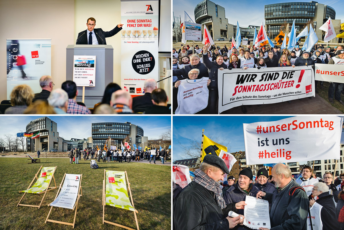 "Allianz für den freien Sonntag" - Landtag Düsseldorf Übereichung einer gemeinsamen Erklärung an NRW-Wirtschaftsminister Pinkwart - Foto © Dietrich Hackenberg
