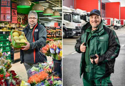 Portraits für ver.di Plakatkampagne — Mitarbeiter bei Kaufland Hohenlimburg und ein Fahrer für das Rewe Frischezentrum Dortmund