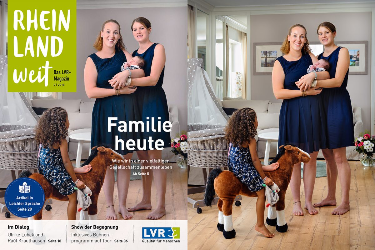 Titelbild fotografiert für das LVR-Magazin RHEINLANDweit: Familie heute – Wie wir in einer vielfältigen Gesellschaft zusammenleben