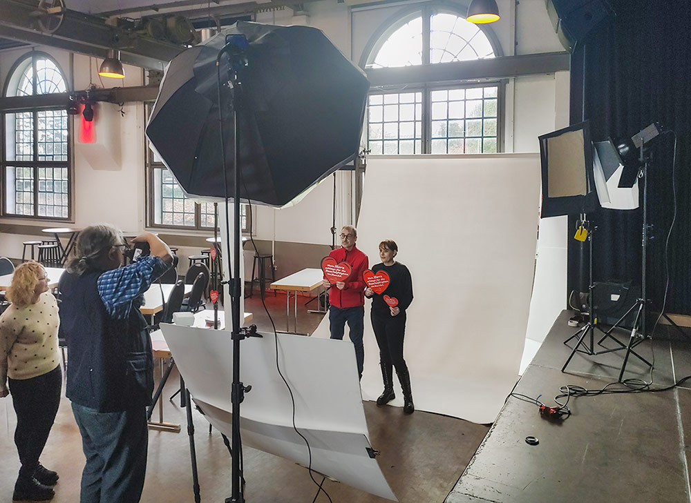 Making-off Herzaktion — Mobiles Studio