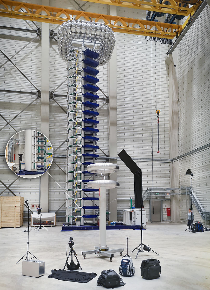 Making of: Beleuchtung des Impulsgenerators mit Blitzanlage im HGÜ Testzentrum der TU Dortmund