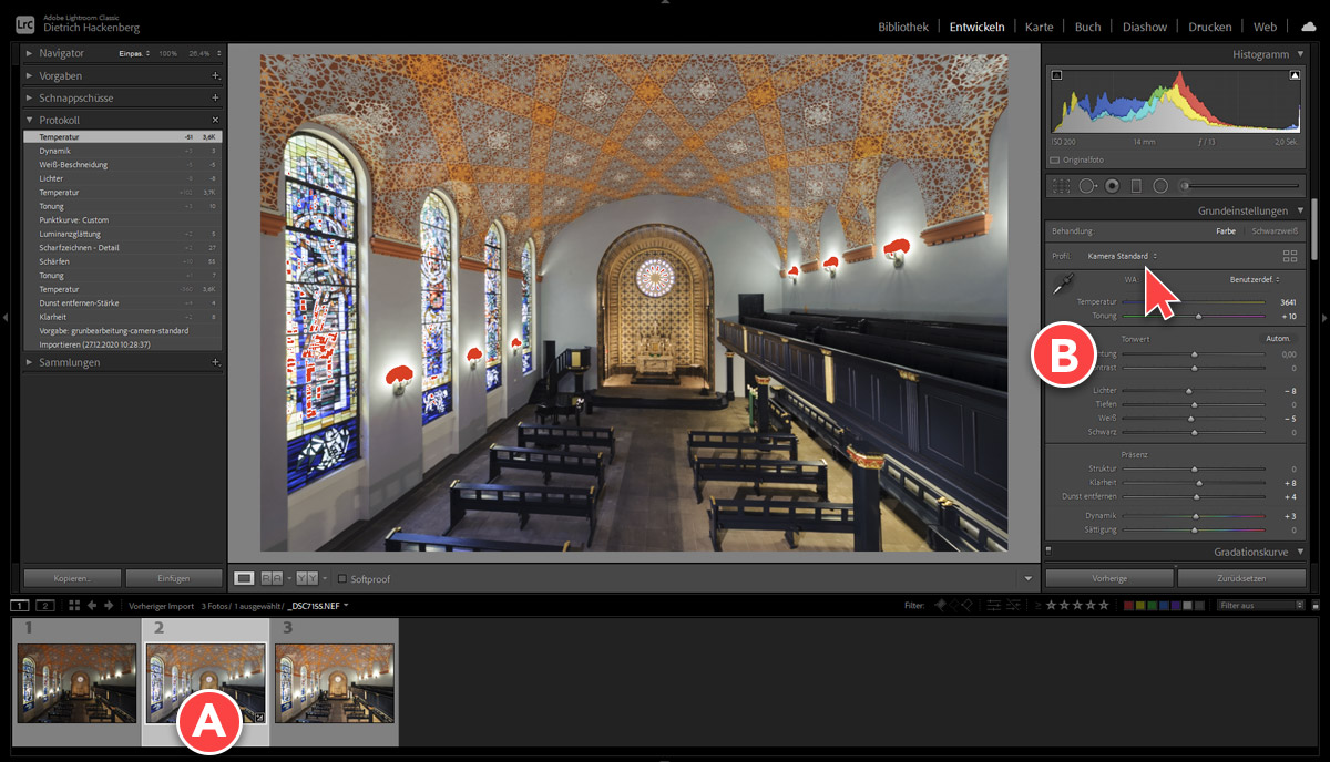Lightroom Grundeinstellungen