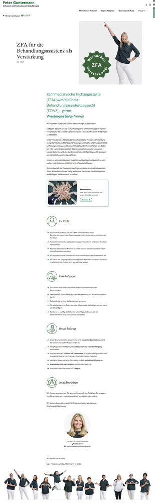 Screenshot Stellenanzeige ZFA