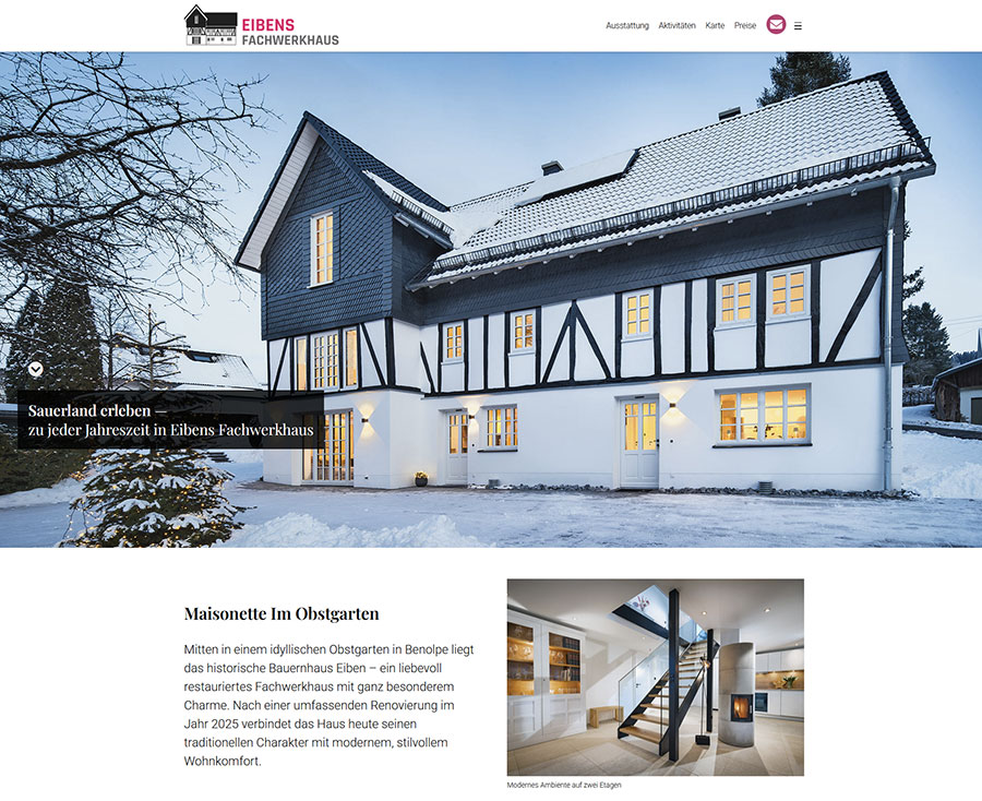 Screenshot der Webseite haus-eiben.de