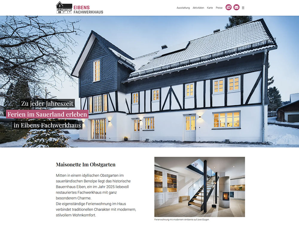 Screenshot Home der Webseite haus-eiben.de