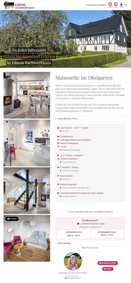 Screenshot Home der Webseite haus-eiben.de
