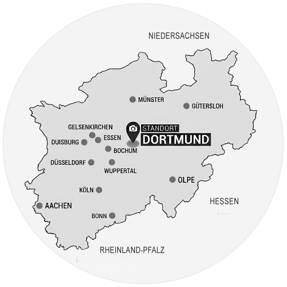 Arbeitsbereich des Fotografen Dietrich Hackenberg aus Dortmund. Nordrhein-Westfalen mit den Städten Köln, Düsseldorf Duisburg, Essen, Münster, Gütersloh, Aachen, Olpe
