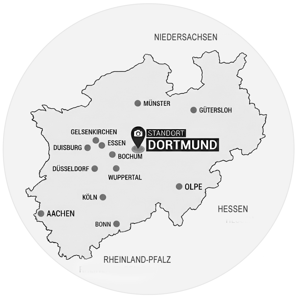 Arbeitsbereich des Fotografen Dietrich Hackenberg aus Dortmund. Nordrhein-Westfalen mit den Städten Köln, Düsseldorf Duisburg, Essen, Münster, Gütersloh, Aachen, Olpe