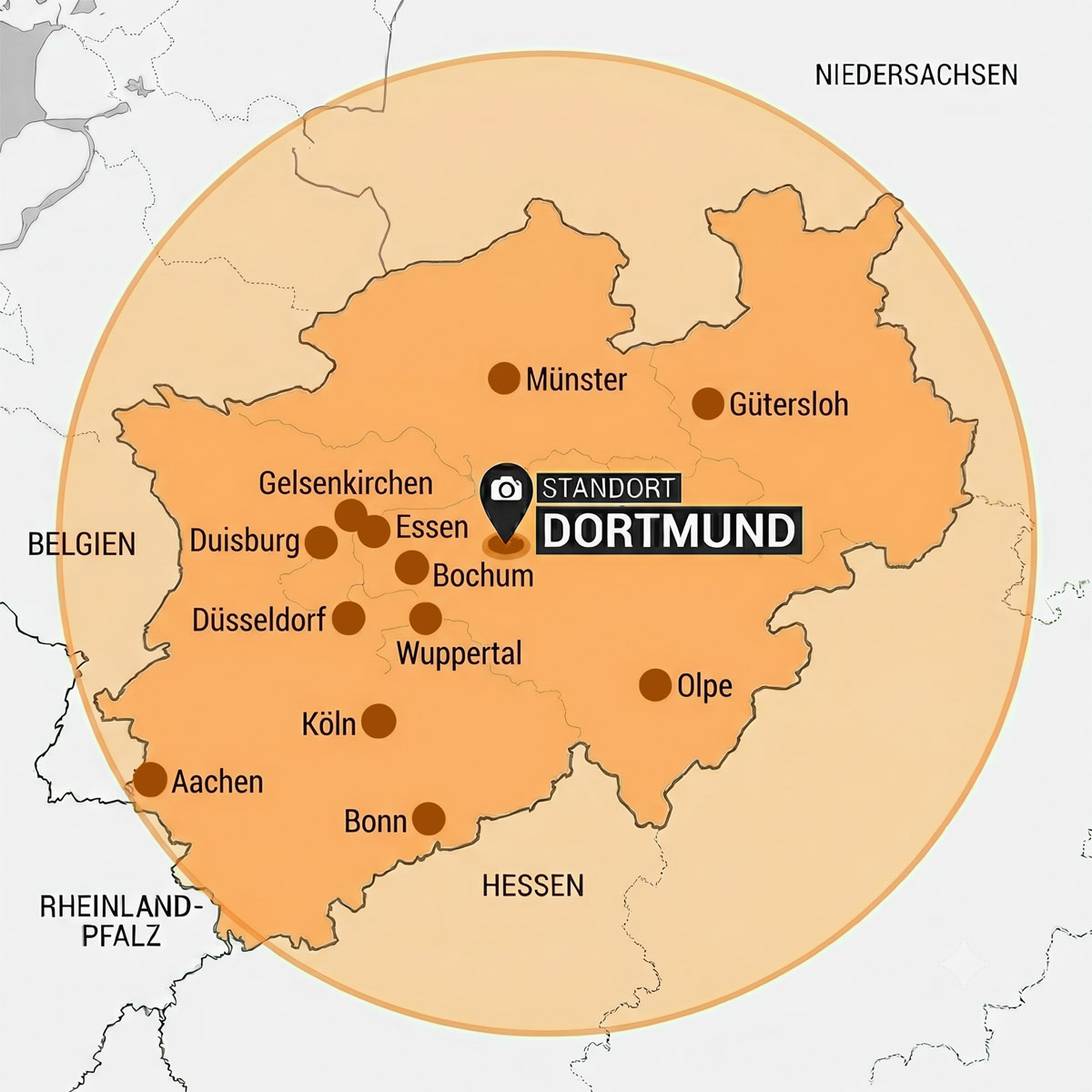Arbeitsbereich des Fotografen Dietrich Hackenberg aus Dortmund. Nordrhein-Westfalen mit den Städten Köln, Düsseldorf Duisburg, Essen, Münster, Gütersloh, Aachen, Olpe