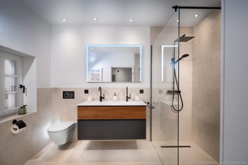 Bad - Ferienhaus Fachwerkhaus Eiben, Benolpe