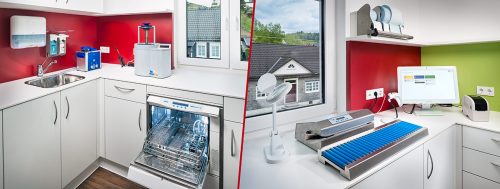 Ein Blick hinter die Kulissen im Hygieneraum unterstreicht die Qualität der Praxis.